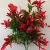 Atacado de fábrica 5 garfos planta verde simulação plástico viga adereços aquáticos ornamentos decoração flores artificiais flores simulação suprimento