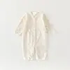 Macacão de Algodão Puro para Bebê Primavera e Outono 3-12 Meses Macacão de Bebê Roupa para Engatinhar Roupa para Bebê Classe A Sem Costura