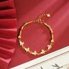 Nuevo Pulsera de Oro Arena Estilo Chino Vietnamita Estilo Palacio Mariposa Azul Quemado con Goteo de Aceite Pulsera para Mujer Cobre Chapado en Oro Joyería de Color Duradero Sin