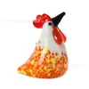 Decoración de Artesanía de Cristal para Escritorio Sala de Estar Zodiaco Pollo Colorido Decoración de Animales Lugar Turístico Pequeño Regalo