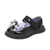 Zapatos de Cuero de Princesa de Dibujos Animados para Niñas de 6 a 12 Años Lolita con Lazo Suela Suave Zapatos de Cuero Zapatos Individuales para Niños Estilo Otoño Mary Janes