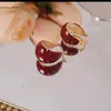 Pendientes Coreanos Maillard Retro Exquisitos Marrones en Forma de U Diseño de Nicho Lujo Accesible Estilo Caliente Pendientes Únicos Versátiles