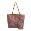 Bolsa Tote Grande Estilo Étnico 2026 para Mulheres Bolsa de Mão Estampada Casual Bolsa de Compras Bolsa de Lona para Estudantes e Commuters para Mulheres