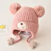 Gorros de otoño e invierno para bebés niños y niñas, gorros para lactantes, gorros de algodón para invierno con protección para las orejas, cálidos, cortavientos, gorros infantiles con forro de polar