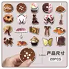 20 Peças de Ímãs de Geladeira Magnéticos Macios Estilo Ins Marrons com Desenhos de Comida Realistas de Desenho Animado, Adesivos Magnéticos Impermeáveis Frescos e Simples
