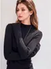 Suéter casual de punto fino de lana pura, sin costuras, lavable a máquina, estilo coreano, para mujer, manga larga, corte ajustado y favorecedor.