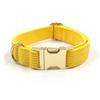 Miha boss nova luz amarelo veludo fivela de ouro coleira pet tração corda arco peito cão bolsa conjunto