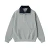Moletom Polo Rumeng estilo japonês retrô com blocos de cor e zíper parcial para homens, outono, corte solto, marca moderna, top esportivo para o dia a dia