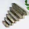 Adornos de pirita natural de seis prismas, piedra original pulida, pilar de cristal de una sola punta, decoración para el hogar, la sala de estar, la oficina y el escritorio.
