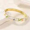 Pulsera Esmaltada Estilo Chino Vintage para Mujer, Pulsera de Tulipan Multicolores con Goteo de Aceite, Wholesale de Fábrica 1688 en Stock