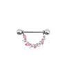 Acero Inoxidable 1.6X16mm Empalmado Rosa Más Vendido Forma de U Diamante Hueco Anillo para Pezón Encaje Colgante Joyería para Piercing