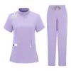 Gorros de Uniforme Quirúrgico de Manga Corta Personalizados con Texto Impreso para Instituciones Médicas y de Belleza, Ropa de Trabajo para Médicos, Diseño Rápido de Muestras en Lotes Pequeños, Camisas de Uniforme Quirúrgico