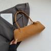 Bolsa Baguete Retro de Camurça Estilo Coreano para Mulheres 2025 Outono Nova de Aparência Sofisticada Nicho Casual Bolsa de Ombro Axila