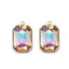 Yiwu colgante rectangular octogonal de acero inoxidable de un solo agujero acero titanio gema diy aretes collar accesorios para tocado material