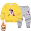 Conjunto de suéter de veludo para meninas com roupas infantis de unicórnio 2022 outono e inverno novo conjunto de duas peças de calças fofas para crianças