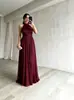 2026 Vestido largo de noche elegante de alta gama transfronterizo europeo y americano sin mangas con pliegues y cintura ceñida para banquetes