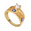 Explosiones transfronterizas Goteando Aceite Ojo Anillo de Diamante azul claro Ojo Ojo del Diablo Ladrillo Amazon AliExpress Anillo de Venta Caliente