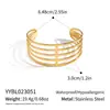 Pulsera Abierta Minimalista Línea de Ola, Acero Inoxidable Electrochapado con Oro de 18K, Joyería Versátil y de Moda para Mujer