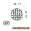 Botão decorativo redondo cravejado de strass com base de liga, botão costurado à mão para bolsas de moda, botão acessório resistente adornado com strass