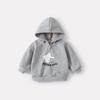Conjunto de Tres Piezas Dianxi 2026 Otoño e Invierno Nuevo Estilo Coreano Forrado de Polar para Bebés y Niños Pequeños, Chaleco de Algodón, Sudadera con Dibujos Animados y Conjunto de Pantalones de Chándal Moderno