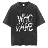 Transfronterizo Aliexpress Transfronterizo Aliexpress Código Europeo Retro Algodón Lavado Viejo Manga Corta Hombres y Mujeres Calle Harajuku Rap