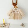 Ropa de Bebé Falda de Malla Recién Nacido Nuevo Estilo Chino Ropa de Otoño e Invierno Falda Forrada de Vellón Vestido de Princesa para Bebé de un Año