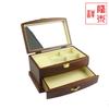 Caja de joyería de hebilla cuadrada de dos capas, caja exquisita de madera retro europea para almacenamiento de joyas, caja de joyería de protección ambiental, ventas directas de fábrica