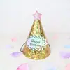 Nuevo Pastel de Cumpleaños Decoración de Pastel Sombrero para Pastel de Cumpleaños de Bebé Sombrero de Estrella Fiesta Pastel de Cumpleaños Un Año