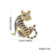 Moda Retro Europea y Americana Broche de Tigre Año Zodiacal del Tigre Pin Conmemorativo de Aleación de Diamante Unisex Corsage Decorativo