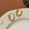 Brincos em Forma de U Microcravejados com Zircônia Moda Retrô Europeia e Americana de Luxo Leve Design Personalizado de Alto Padrão Novos Brincos 2024 para Mulheres