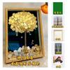 Ocho Direcciones de la Riqueza Moneda de 50 Centavos Árbol de Dinero Árbol de la Fortuna Hecho a Mano Kit de Materiales para Marco de Fotos DIY Regalo de Apertura