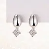 Pequeñas gotas de agua aretes de diamante flash inteligente lisos aretes de frijolito temperamento femenino moda lujo ligero alta gama nuevos accesorios para la oreja