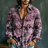 Camisa de Manga Larga Casual con Estampado Floral Artístico de Nuevo Estilo Transfronteriza con Impresión Digital 3D, Hecha a Medida, Pedido Mínimo Una Pieza