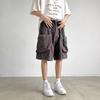 Hong Kong Estilo Shorts Masculino 2024 Verão Nova Chegada Grande Pocket Workwear Loose Wide Leg High Street Calças Adolescentes Bonitas