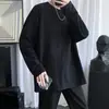 Camiseta College de Algodão Jingtao masculina de manga comprida para o outono, segunda pele de trabalho, marca de moda estilo Hong Kong, top solto com gola redonda
