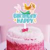 Topo de Bolo Acrílico Chapéu de Festa Feliz Aniversário Tema Frozen Cartão de Bolo Infantil Decoração Elsa