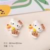 Accesorios de resina de dibujos animados para bricolaje, accesorios con estampado de leopardo, gatito, crema, pegamento, pinza para el cabello hecha a mano, funda para teléfono móvil, hebilla para zapatos, lote de accesorios