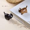Gato de Cinco Bendiciones Sandalia de Sándalo DIY Adorno Juguetón Gatito Negro Lindo Mini Escritorio Artístico Minimalista Pieza de Regalo