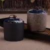 Bule de cerâmica pequeno bule de chá vintage tampa de tecido pote selado armazém de chá Zen Pu'er mini pote de cerâmica pote de chá portátil portátil