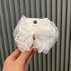 Horquilla de encaje hecha a mano con lazo para niña, horquilla para el pelo con clip lateral de princesa coreana, accesorios para el cabello para niña, venta al por mayor