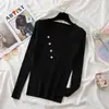 Suéter de tricô feminino falso duas peças, novo estilo outono/inverno 2026, corte justo, estiloso, versátil, estilo delicado, blusa de base