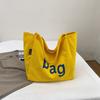 Nova Moda Bolsa de Ombro de Grande Capacidade Bolsa de Lona Bolsa Tote Feminina Casual Bolsa de Compras Bolsa Pequena Estampa de Letras Frescas