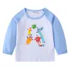 2026 Nova T-shirt Infantil Transfronteiriça Primavera e Outono Gola Redonda Desenho Animado Manga Longa Camisa Base para Meninos e Meninas Camiseta de Algodão para Bebê
