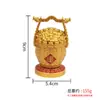 Adorno de cubo dorado bañado en oro con mango de cabeza de dragón, atrae riqueza y tesoros, un regalo para inauguración de casa o apertura de negocio, producto artesanal de la fábrica de origen