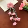 Goma para el pelo de Flor de Muguete con Borlas y Cintas, Accesorio de Alta Gama Estilo Hada para Coletas