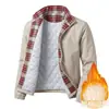 Jaqueta xadrez com gola para homens, primavera e outono 2026 nova marca da moda estilo Hong Kong casual solta workwear jaqueta de casal