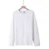Camiseta Interior de Hilo Grueso Color Sólido Personalizada 260g Primavera y Otoño Manga Larga Cuello Redondo Sudadera Unisex