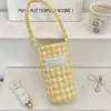 57141 Bolsita para Taza Acolchada de Tela a Cuadros, Bolso de Mano, Bolsa para Taza de Agua, Antiescaldaduras, Suave y Portátil, Bolsita para Taza de Bebida Definitiva