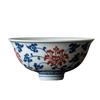 Taza de té de porcelana azul y blanca antigua, Taza maestra de cerámica roja bajo vidriado grande, Taza prensada a mano, Taza de té individual, Taza de té