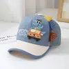 Gorra de Béisbol Transpirable Moderna y Genial para Niños de 2 a 6 Años, Gorra para Niños de Malla Parcial con Diseño de Dinosaurio y Coche, Gorra de Béisbol para Protección Solar de Bebé al por Mayor